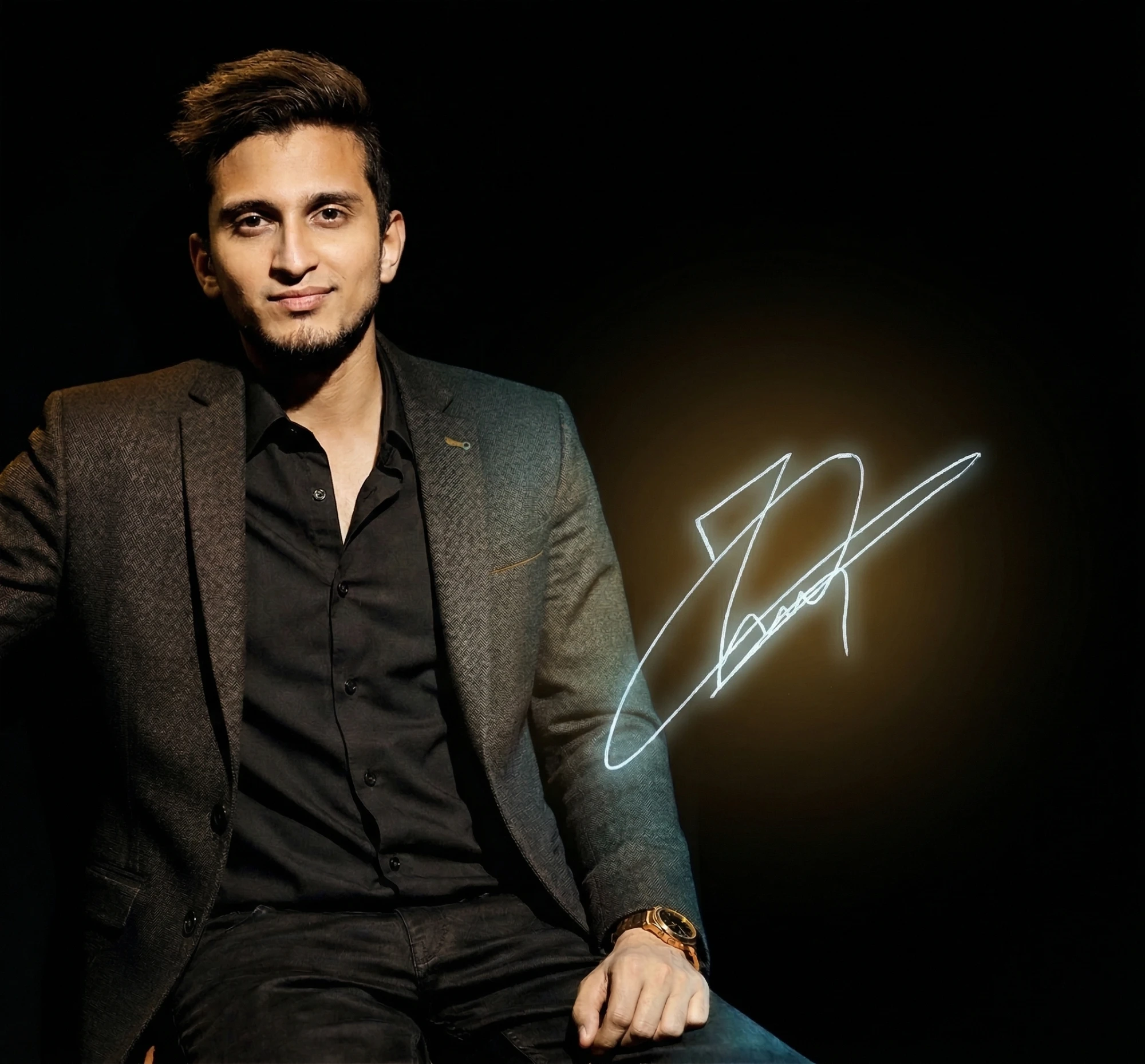 Zain Ul Abdin, founder of FOZA Technologies, seated in a dark blazer